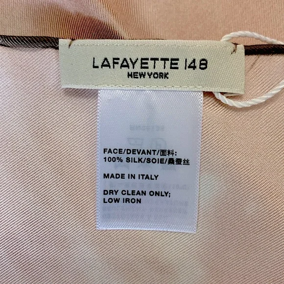 Lafayette 148 NY Shadow Print Silk Twill Scarf - Bluff Pink Multi, 35” - NWT - Picture 5 of 6